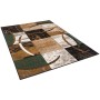 Designer Teppich Grün/Braun 160x230cm, Kurzflor mit modernem Muster.