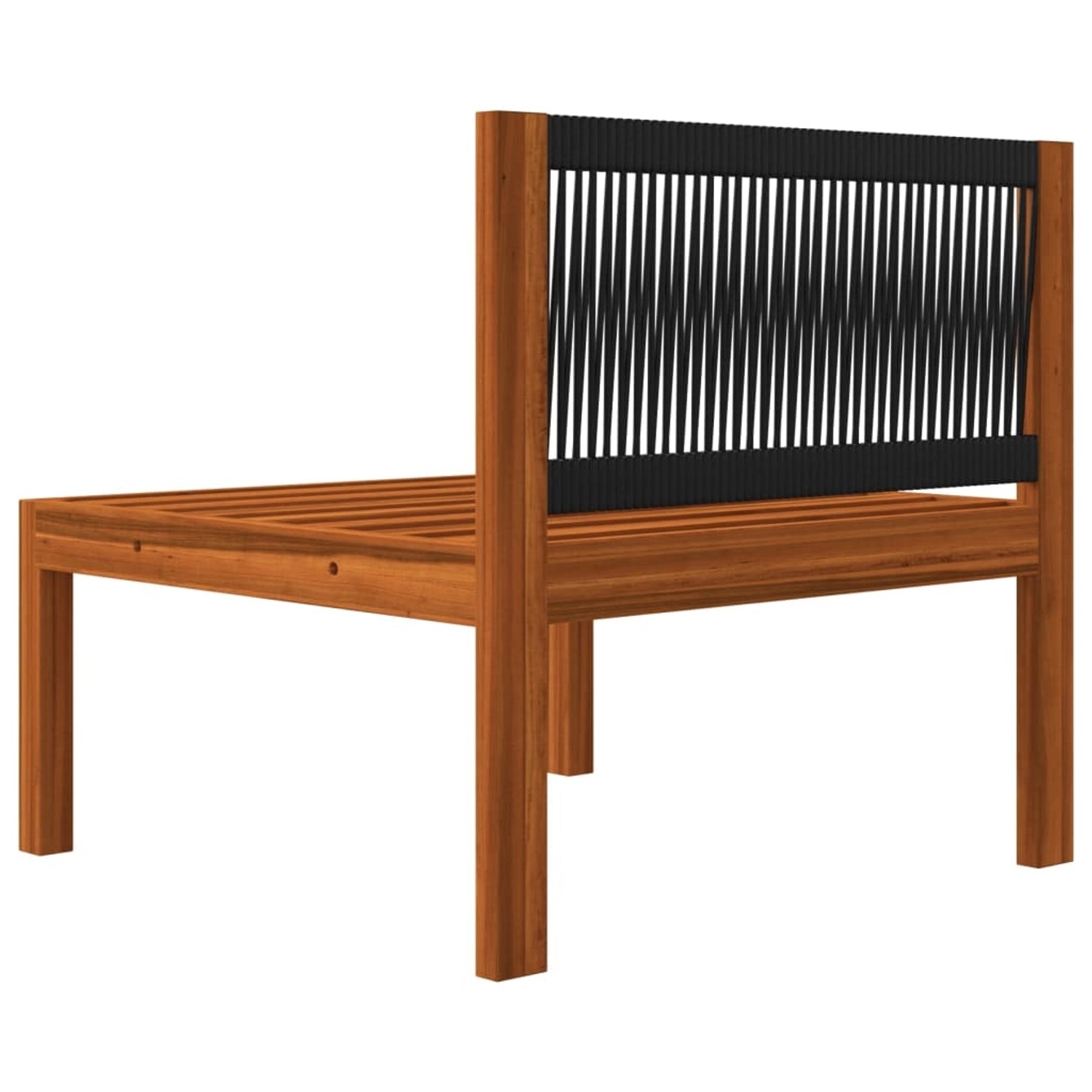 Gartenmöbel: Akazienholz Lounge-Sessel mit Seilrückenlehne für 7-teiliges Garten-Lounge-Set.