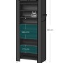 Schwarzes Songmics Schuhregal mit 10 Ebenen, 160x58x28 cm, mit Stoffbezug.