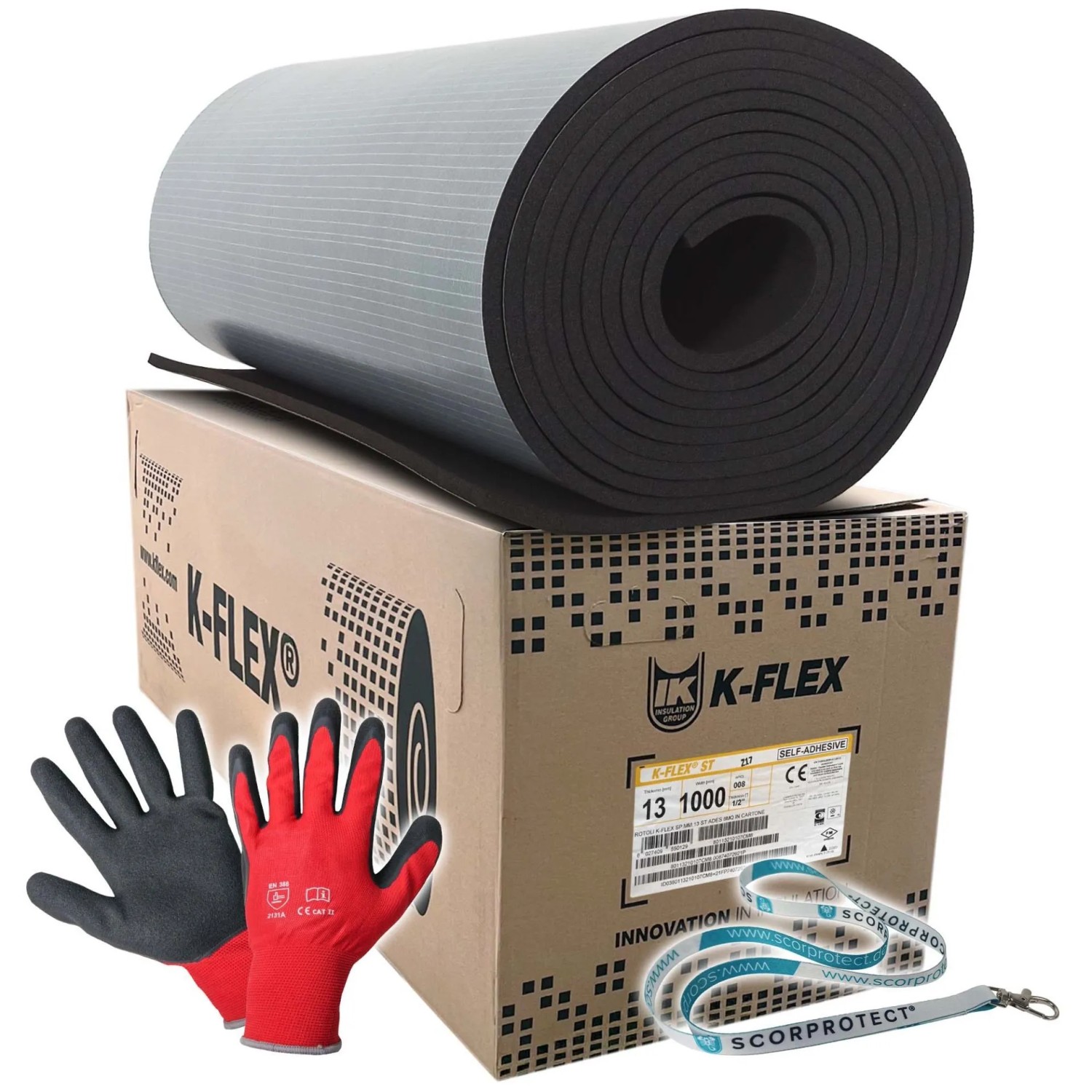 Scorprotect K Flex ST Isolierplatte Selbstklebend Isolierstärke 13 MM X 1 M X 8 M Mit Zubehör