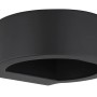 Moderne, mattschwarze Globo Außenleuchte Slice I aus Aluminium für die Wandmontage.