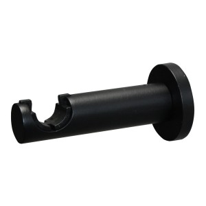 Wandhalterung für Gardinenstange, Zylinder Design, schwarz matt.