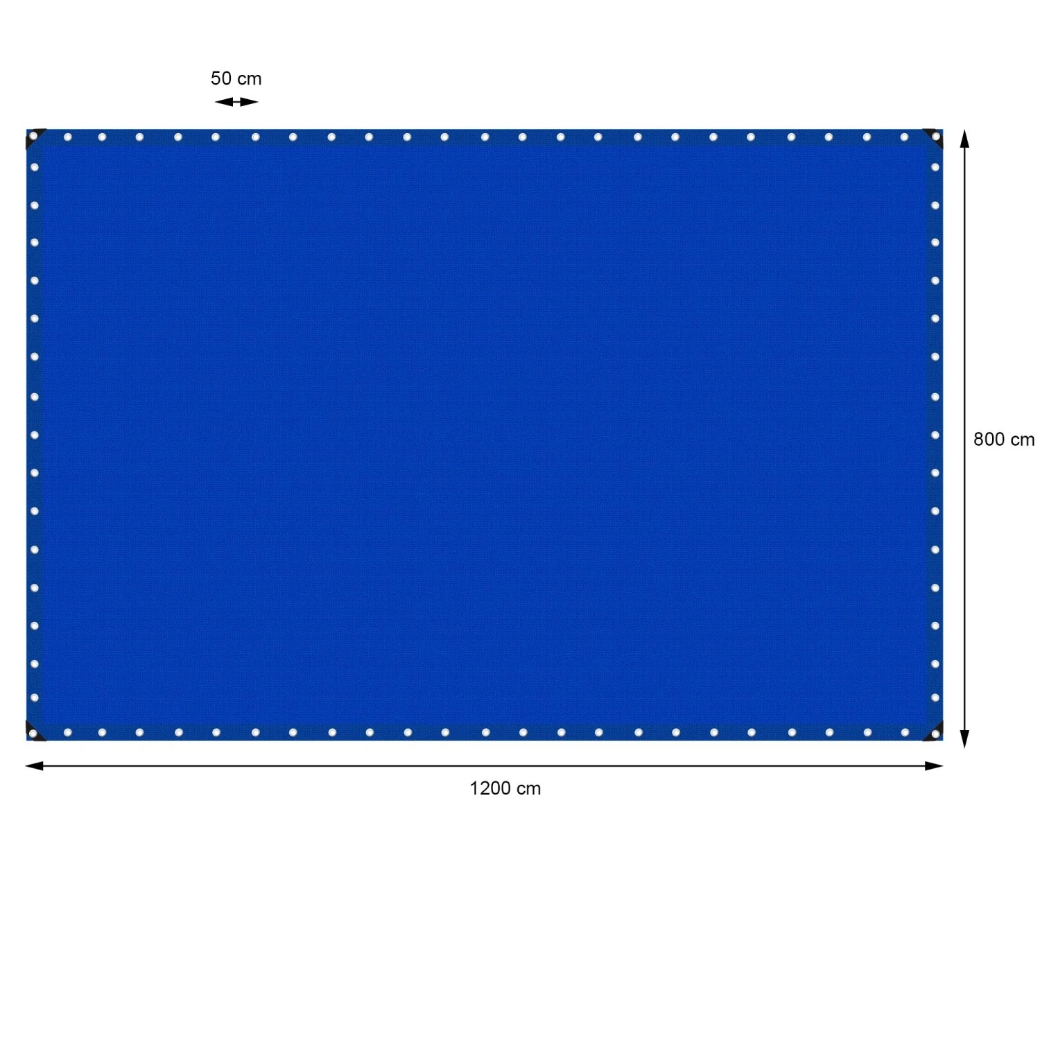 Blaue ECD Germany Abdeckplane 8x12m mit Alu-Ösen, wasserdicht, für vielseitigen Schutz.