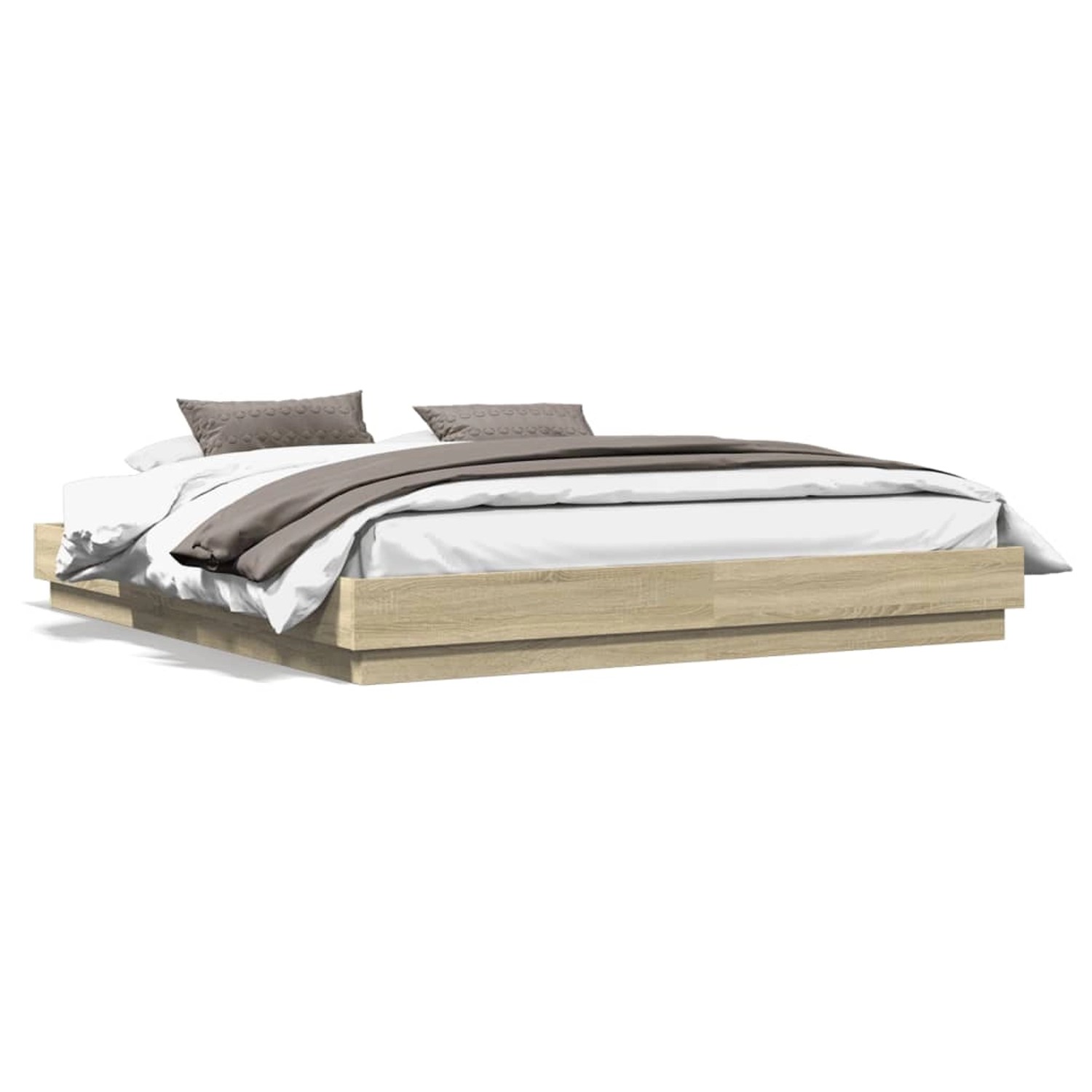vidaXL Bettgestell Sonoma-Eiche 180x200 cm Holzwerkstoff 3209837 günstig online kaufen