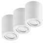 3er Set weiße Oktaplex Alu Aufbaustrahler Lile M mit LED-Modulen und warmweißem Licht.