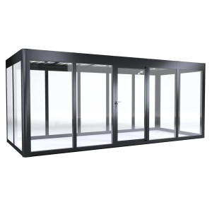 SunElements Gartenhaus SunGarden Energy 5.2, anthrazit-metallic, 12,8 m² mit Photovoltaikmodulen.