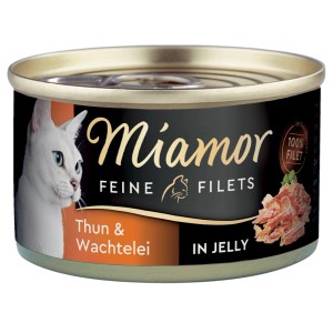 Miamor Katzen-Nassfutter: Thunfisch & Wachtelei in Jelly, 100g Dose.