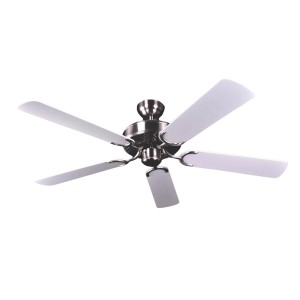 Pepeo Deckenventilator Potkuri, Aged Silver/Weiß, 132 cm, mit Zugkette. Deckenlüfter im Vintage-Stil.