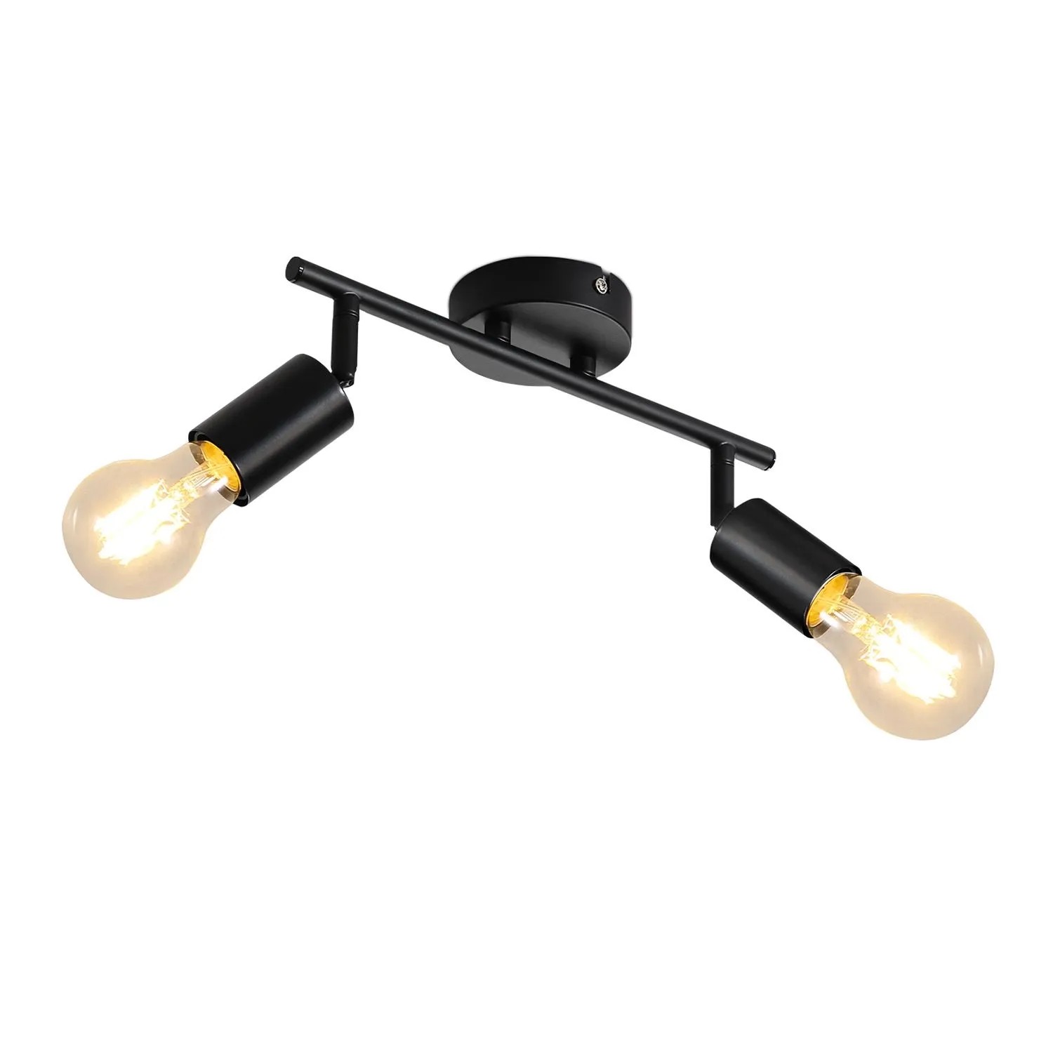 NETTLIFE Deckenstrahler aus Metall 2xE27Schwarz