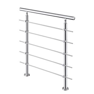 AICA Edelstahl-Treppengeländer 100 cm Geländer für Innen und Außen 5 Querstäbe