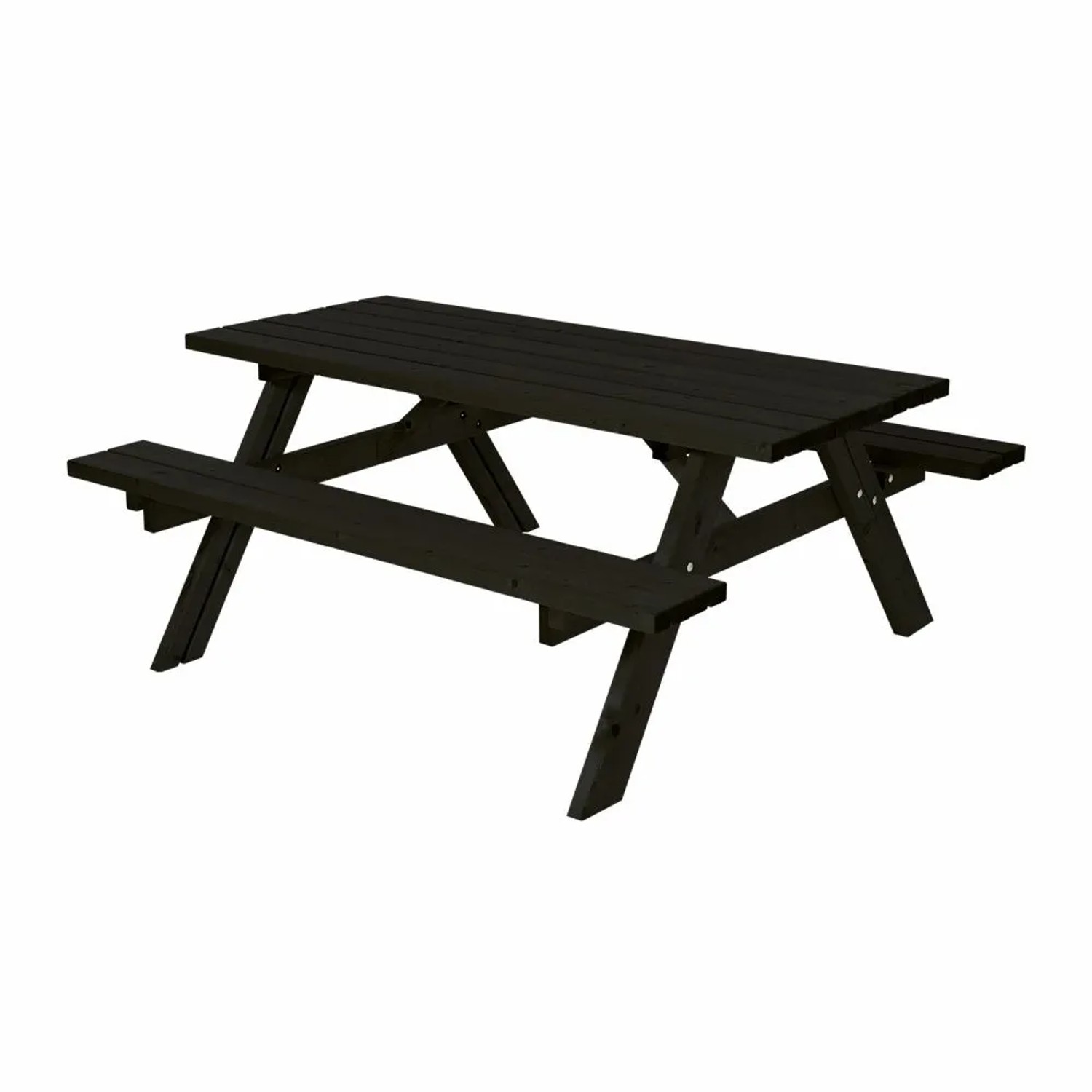 PLUS Gartenmöbel Sitzgruppe 177 cm Klappbar Schwarz Holz