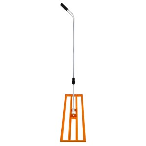 Monstershop Rasenrakel 50cm, orange, mit verstellbarem Griff. Gartenhandgerät zum Einebnen von Rasenflächen.