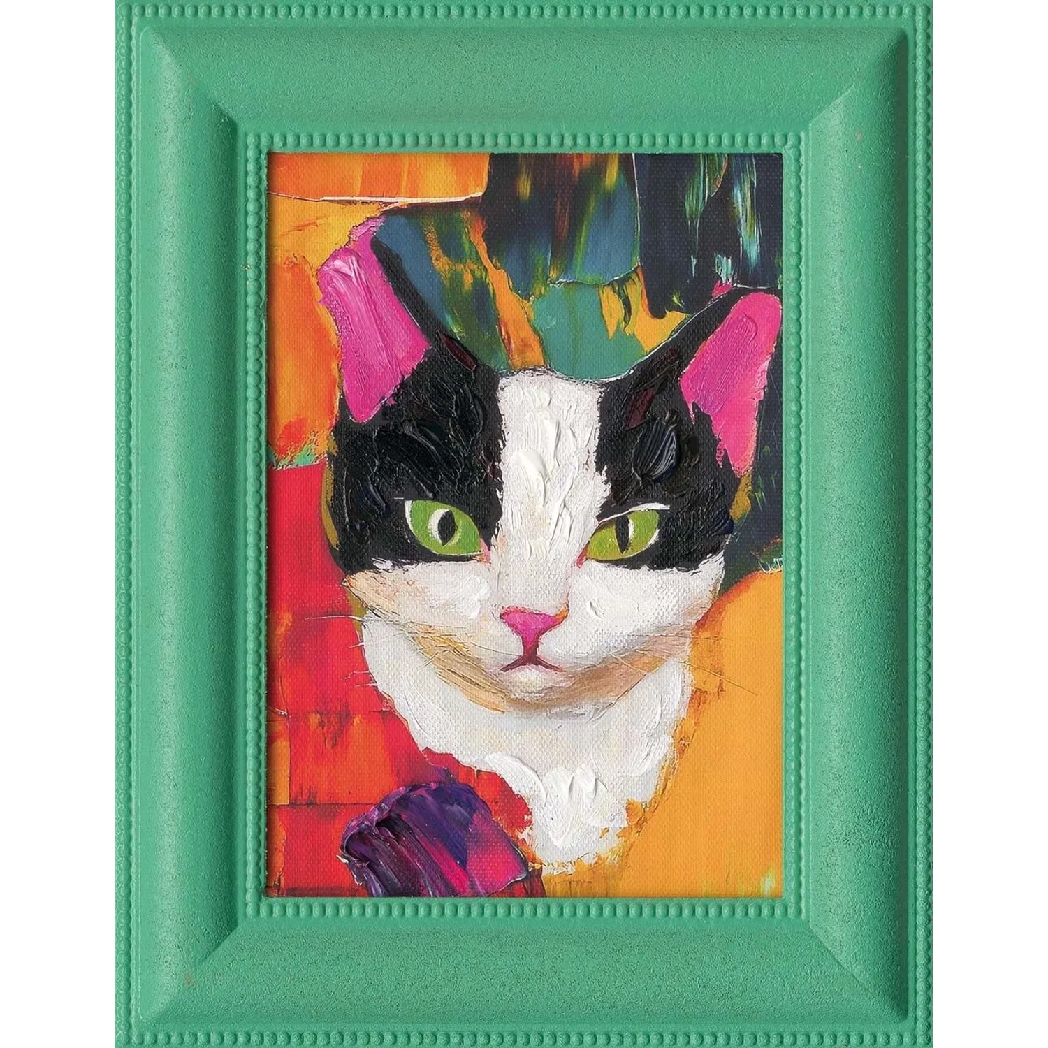 Art Universe Leinwandbild Coloured Cat 17 x 22 cm