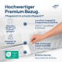 Detailansicht Visco-Taschenfederkernmatratze: Bezug abnehmbar, waschbar, allergikergeeignet, Made in Germany.