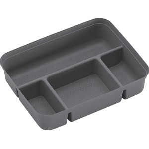 Grauer Einsatz Divider mit 4 Fächern für K-Latch Aufbewahrungsboxen.