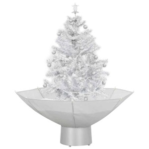 vidaXL Schneiender Weihnachtsbaum mit Schirmfuß Weiß 75 cm 284332