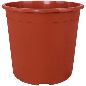 Geli Containertopf, ca. Ø 27 cm, 10 l, aus Kunststoff in Terrakotta für Innen- und Außen.