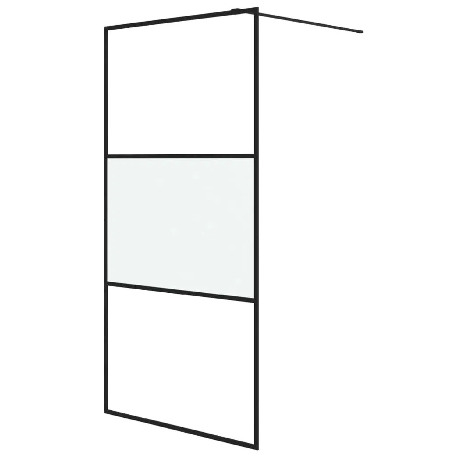 vidaXL Duschwand für Begehbare Dusche Schwarz 100x195 cm Halbmatt ESG 152107