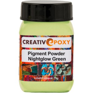 Grünes CreativEpoxy Nachtleuchtpigment Pulver (75g) für Epoxidharz.