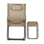 Svita Tomra Liegestuhl mit Hocker, klappbar, taupe. Campingstuhl mit Kopfkissen. Gartenmöbel.