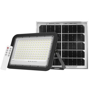 ENOVALITE Solarstrahler PRO 50W 800lm 6500K Kaltweiß IP65 Außenstrahler Solar Fluter Dämmerungssensor Fernbedienung Schwarz