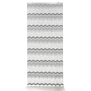 Kobolo Türvorhang MOUNTAIN, 90x200 cm, mit schwarzem Wellenmuster. Dekoartikel & Insektenschutz für Türen.