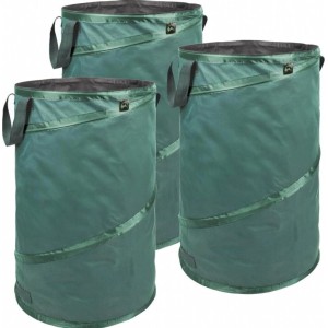 TTL GARDEN Pop-Up Laubsack Premium 120L 3er Set Selbststehend 220g/qm Gartensack Faltbar Für Laub Gras Gartenabfall