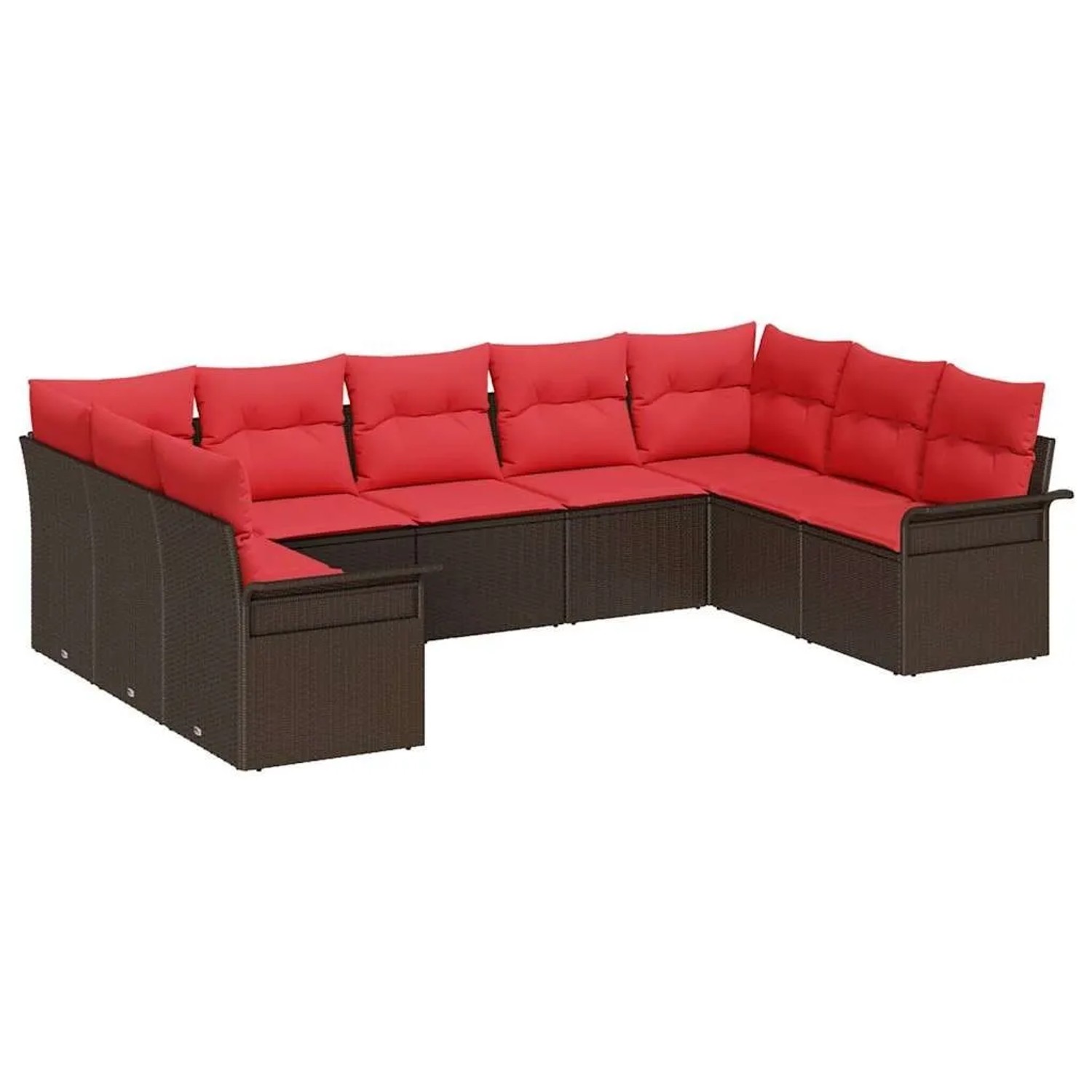 vidaXL Gartensofa-set mit Speicher 9 Stk Beige Poly-Rattan 3354193
