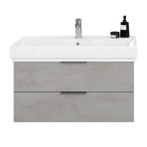 Steinkamp Waschtischunterschrank Living 2.0 mit GROHE Cube Waschtisch, oxid hellgrau, 100 cm.