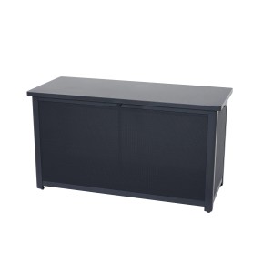 Dunkelgraue Siena Garden Kissenbox Sabano, 135,5 cm breit, zur Aufbewahrung von Gartenkissen.