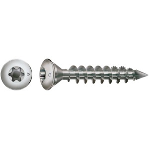 Spax Holzschraube Senkkopf, T-Star plus, 8x50mm, 25 Stk., Detailansicht von Kopf und Gewinde.