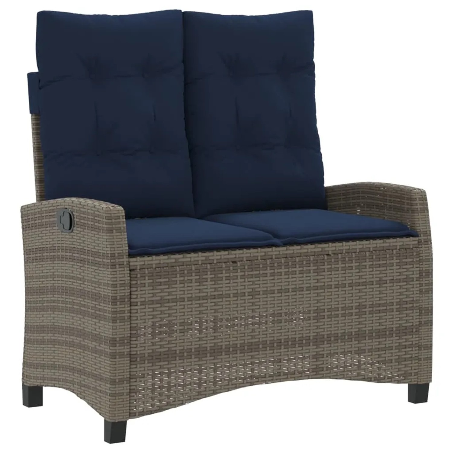 vidaXL Gartenbank Verstellbar mit Kissen Grau Poly Rattan 368233