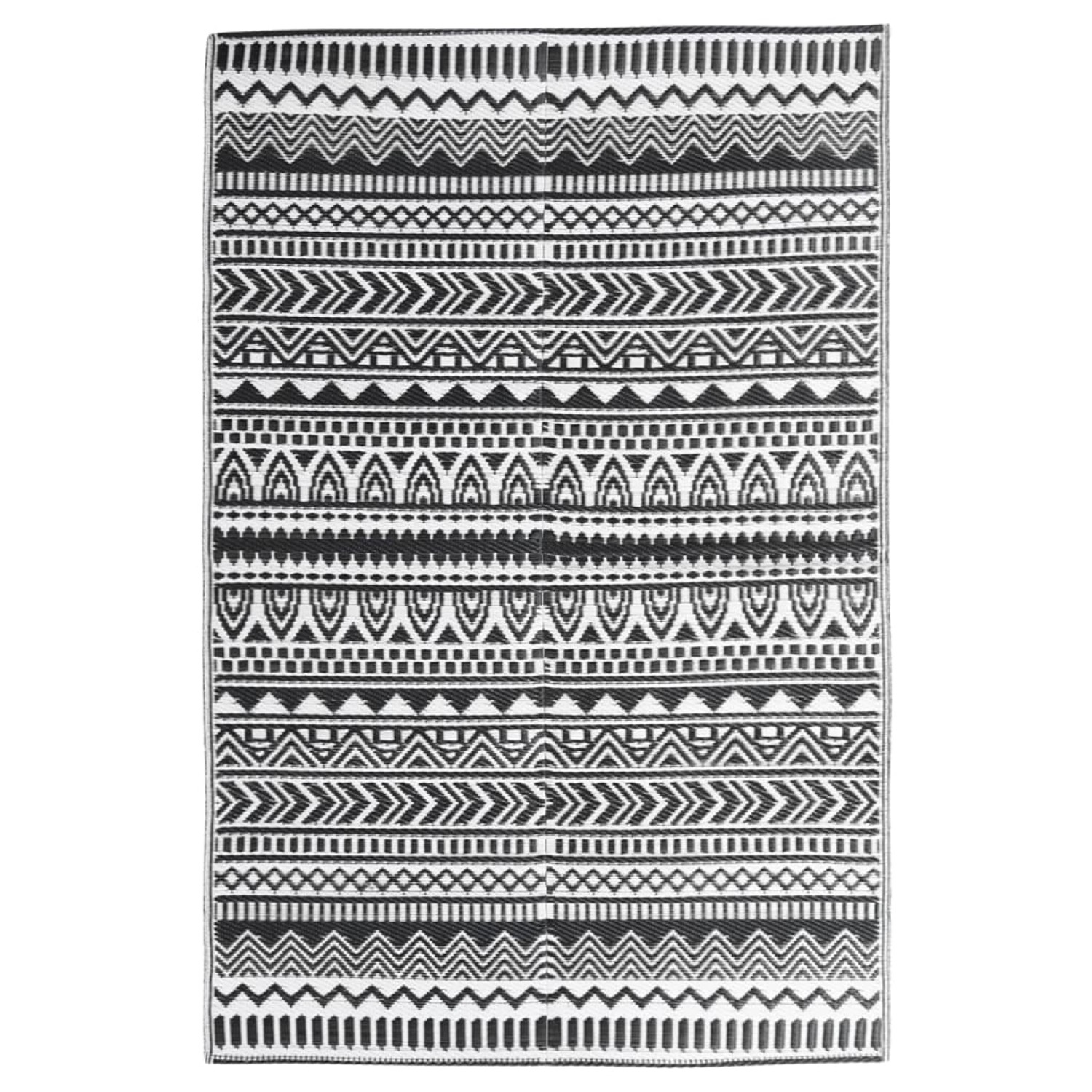 Thumbnail - vidaXL Outdoorteppich Schwarz 120x180 Cm Pp 1085277