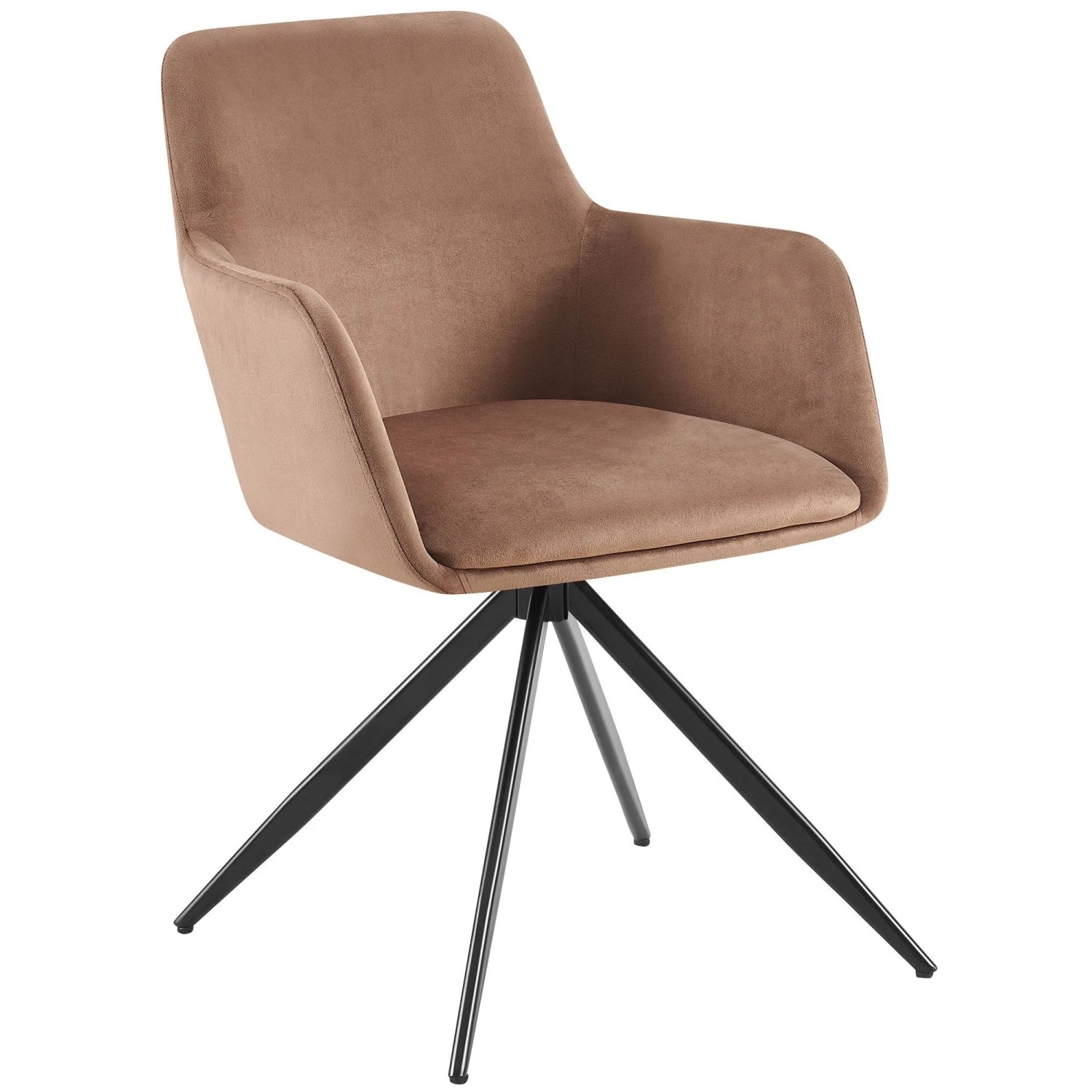 DELUKE Esszimmerstuhl PELON Samt Braun 56x62x81cm Essstühle Esszimmerstühle Küchenstühle Wohnzimmerstühle