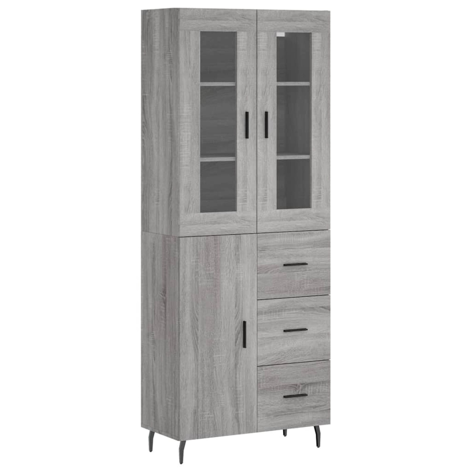 vidaXL Highboard Grau Sonoma 69,5x34x180 cm Holzwerkstoff 3198487