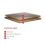 Aufbau der Egger Decowall Wandverkleidung Namur Fichte, Schichten von Schutzlack bis OSB Platte.