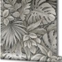 Marburg Vliestapete Botanica Floral Braun mit detailreichem Blätter-Motiv.