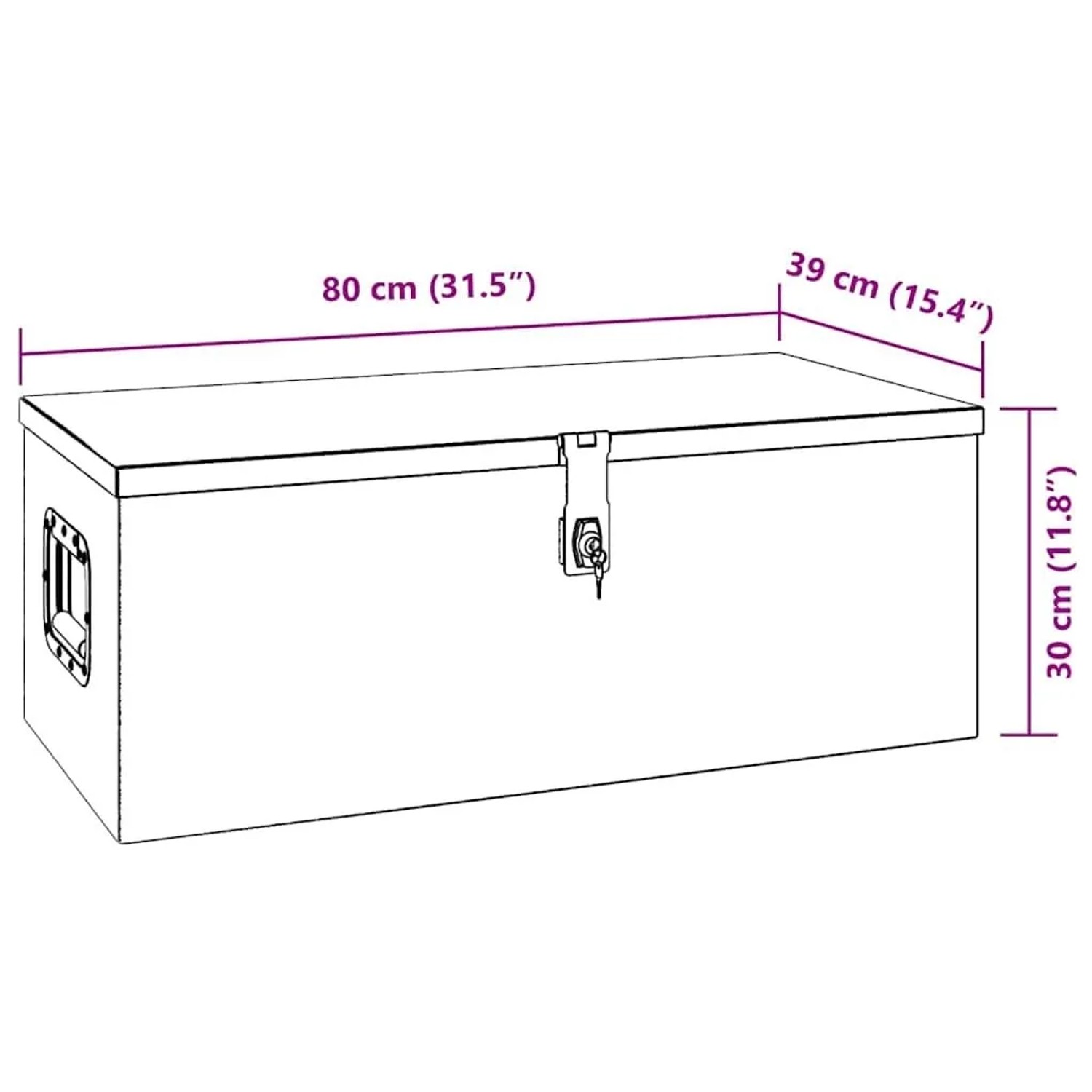 DELUKE Aluminiumbox Mit Deckel Abschließbar Alubox Deichselbox Alu Anhängerbox Werkzeugkiste Transportbox Metallkiste 80x39x30cm Silber_8