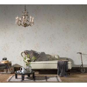 A.S. Création Vliestapete Romantico mit Blumenmuster in Silber, passend zum Landhausstil.