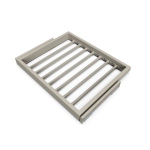 Emuca Set aus Tray Set 3 Organisationskörbe und Soft-Close-Führungsrahmen für Kleiderschränke Verstellbar Modul 900 mm Schwarz Strukturiert