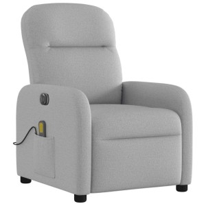 vidaXL Massagesessel Elektrisch Wolkengrau Stoff 3302971