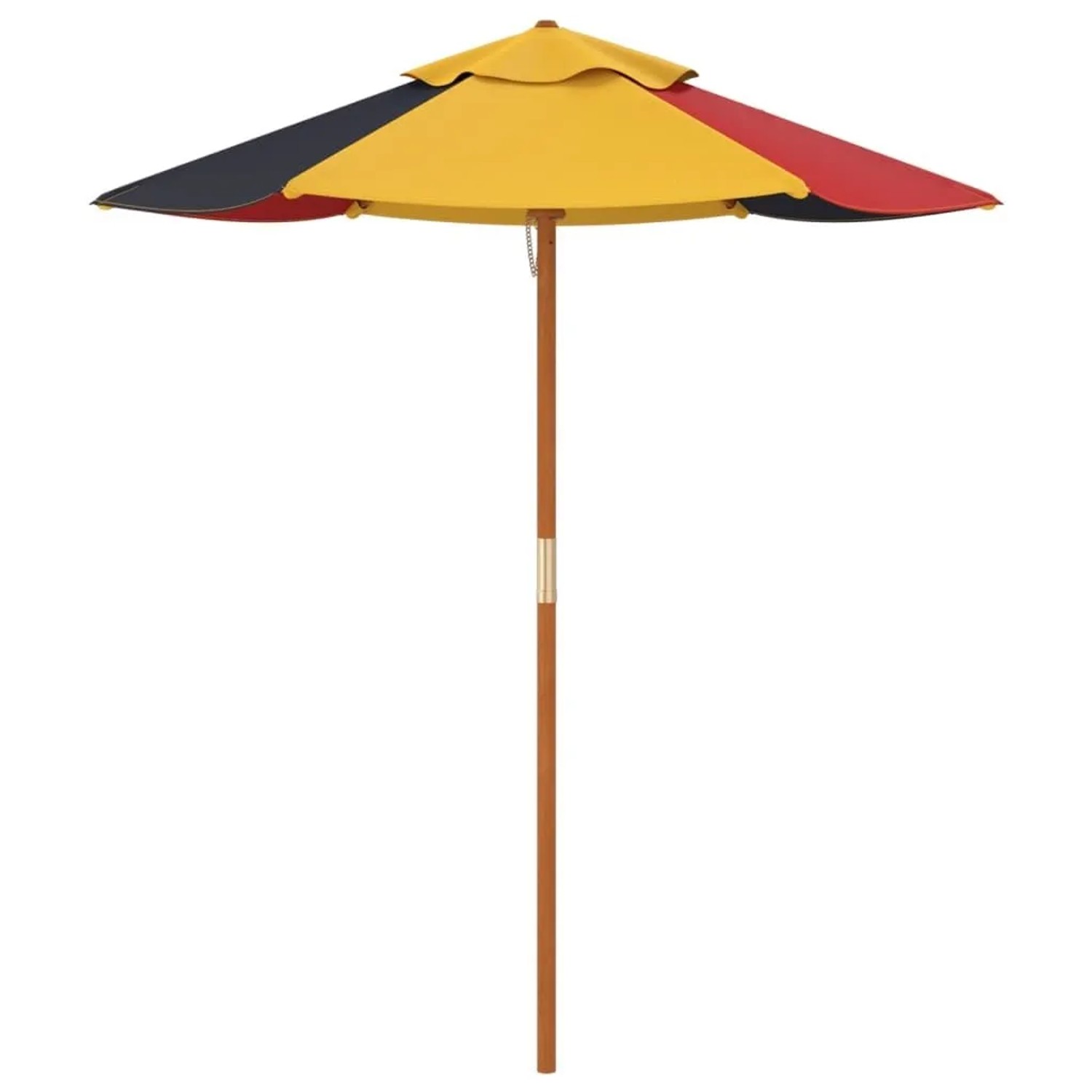 Farbenfroher Sonnenschirm für Kinder mit Holzstiel, Ø120cm. Ideal für Garten & Terrasse.