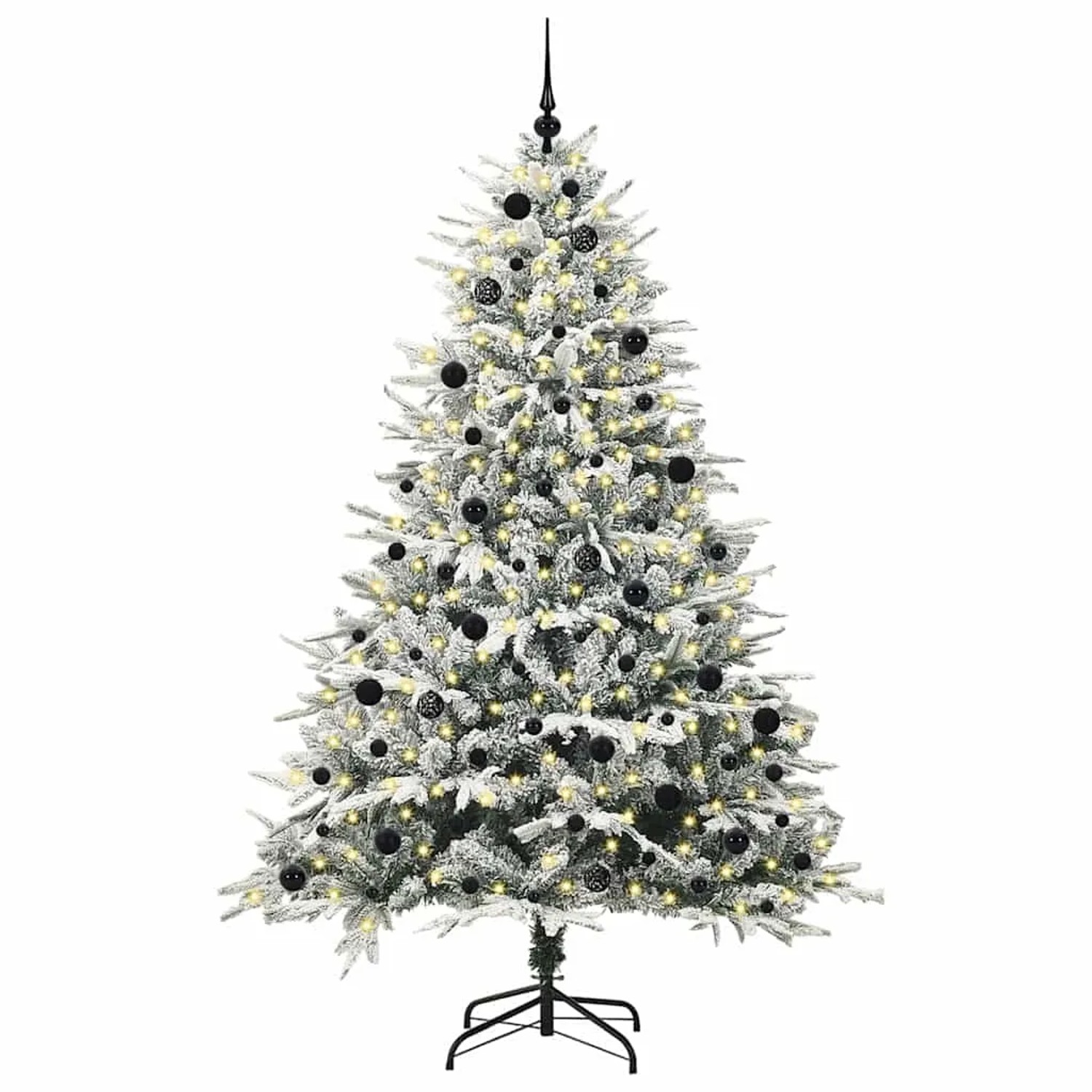 vidaXL Künstlicher Vorbeleuchteter Weihnachtsbaum mit Kugelset Grün 3395416
