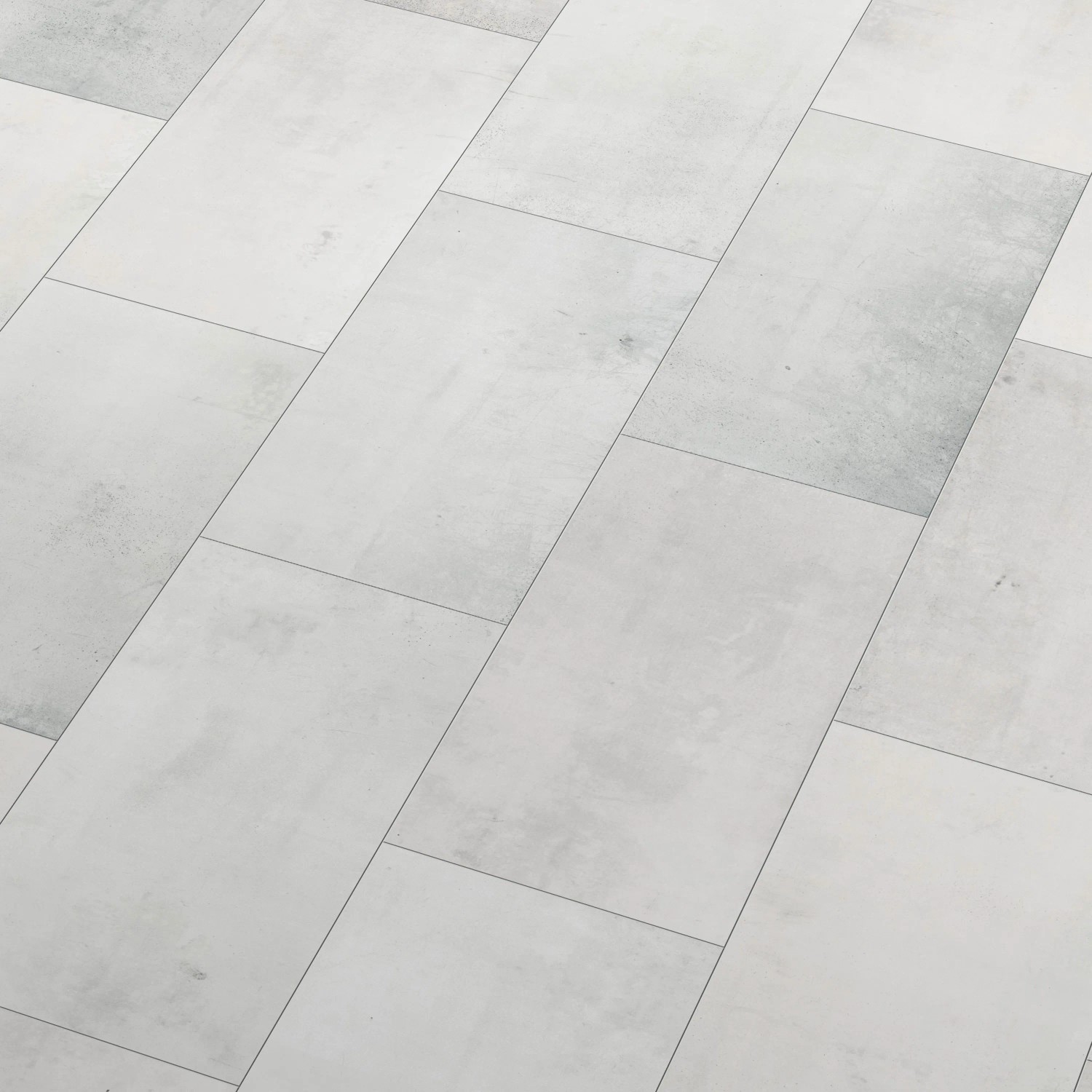 Helle Classen Ceramin Bodenfliese Neo Vario Bianco in Steinoptik, verlegt.