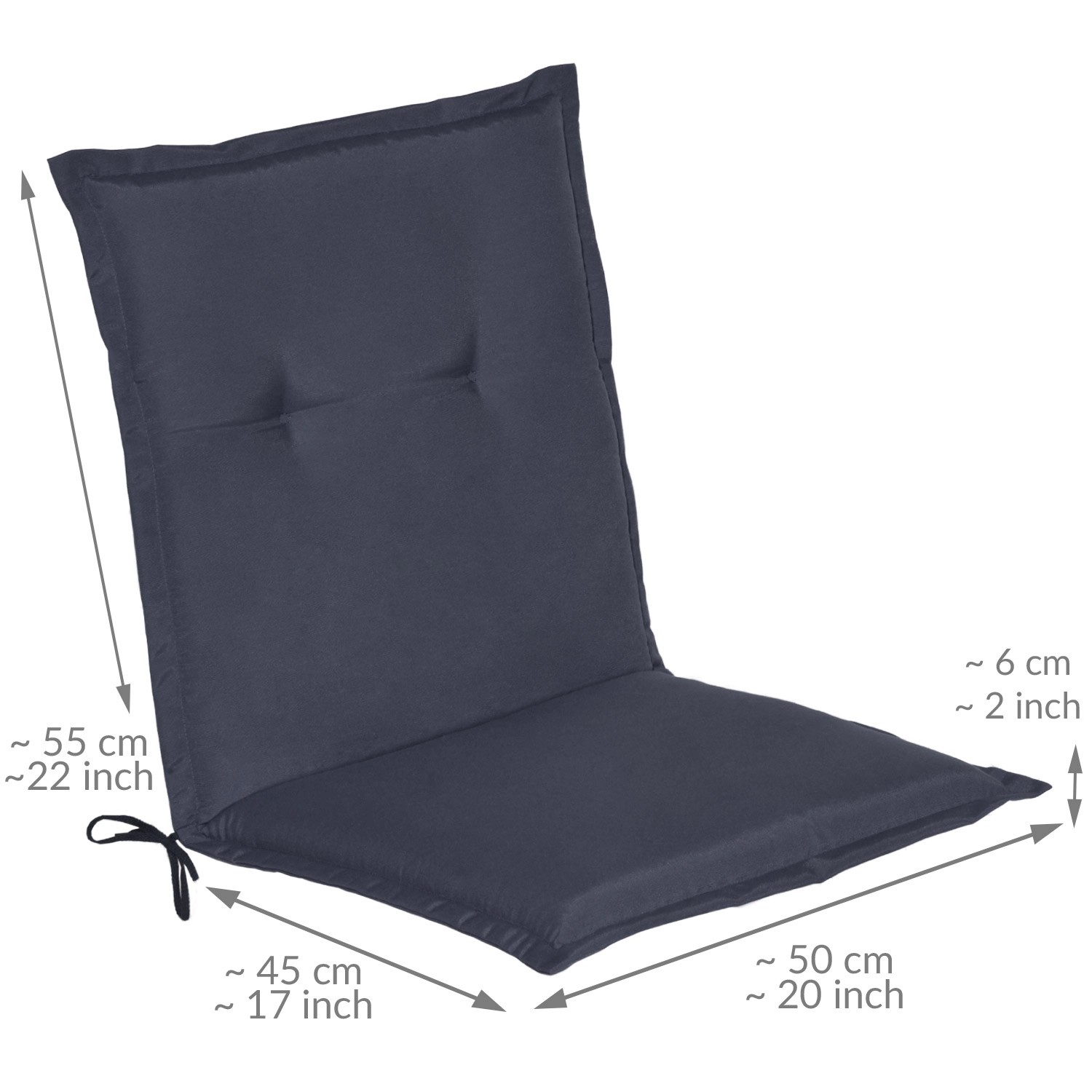 4er Set Beautissu Loft NL Niederlehner Gartenstuhlauflage, 100x50x6cm, Dunkelblau