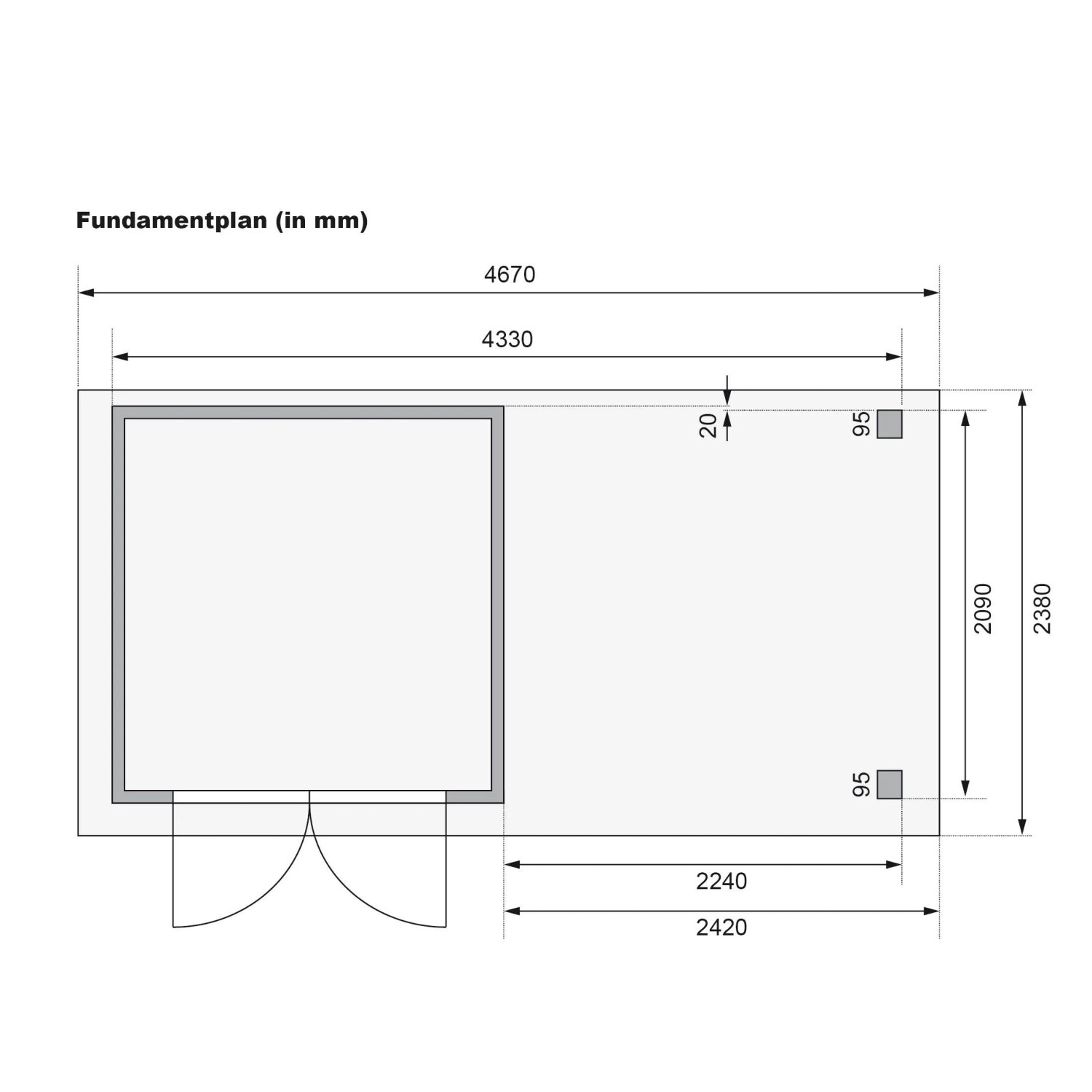 Karibu Express Gartenhaus Speedy A Set Naturbelassen 433 cm x 217 cm Anbaudach_11