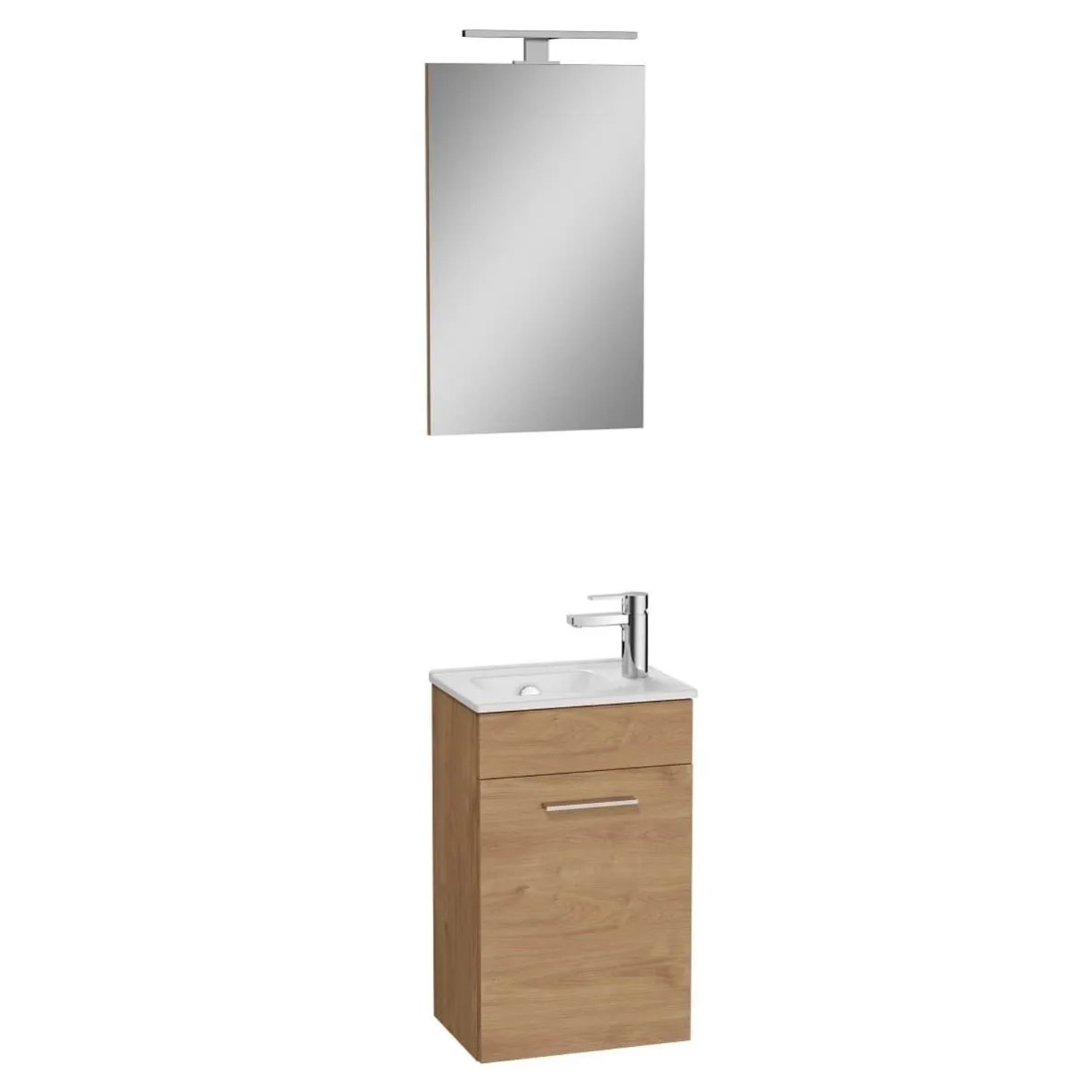 VitrA Badezimmermöbel Set Mia Waschbecken 39CM mit Unterschrank und LED Wandspiegel
