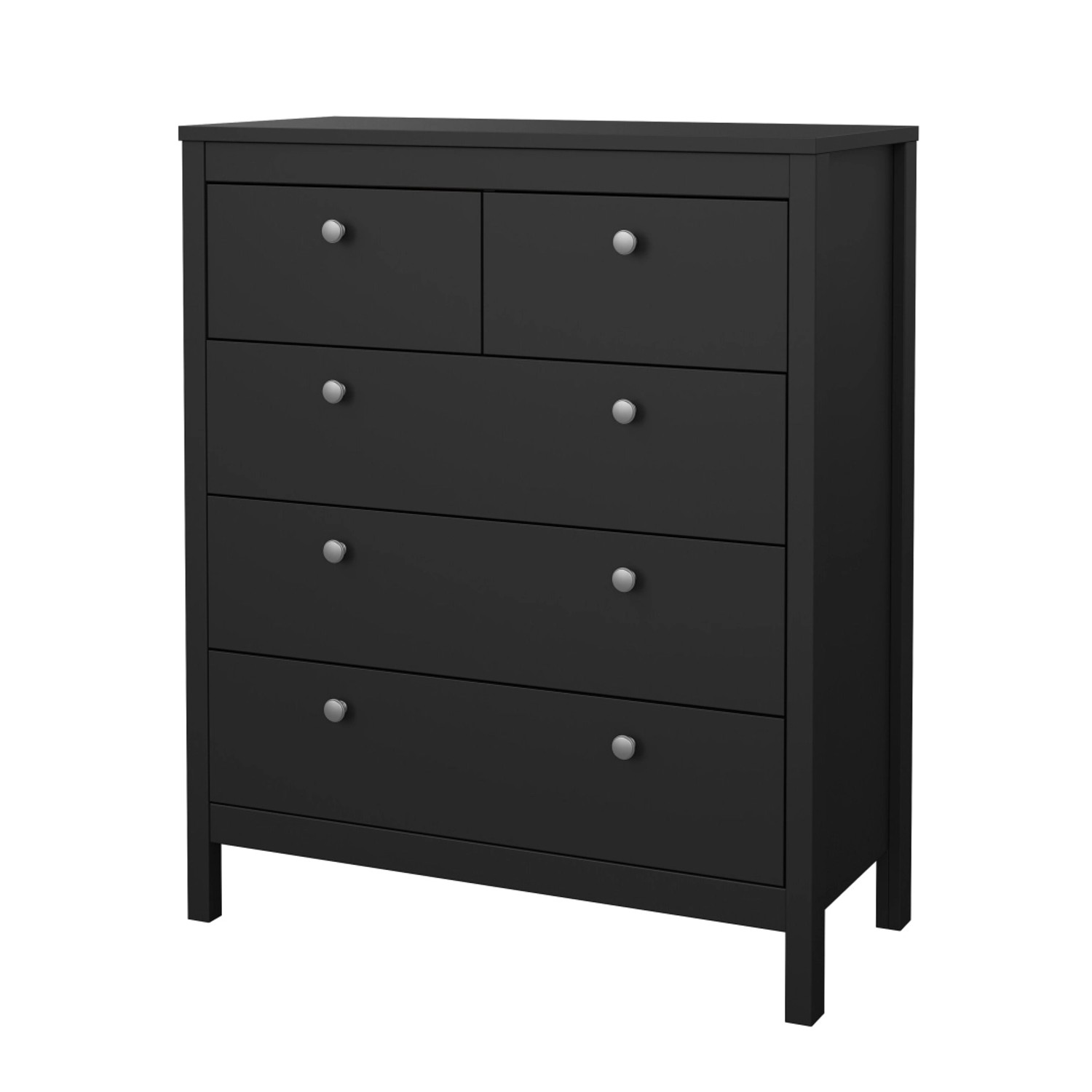 ebuy24 Madrid Kommode 5 Schubladen Schwarz Matt günstig online kaufen