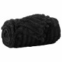 Gerollte, schwarze vidaXL Überwurfdecke (270x240 cm) aus weichem Fleece.