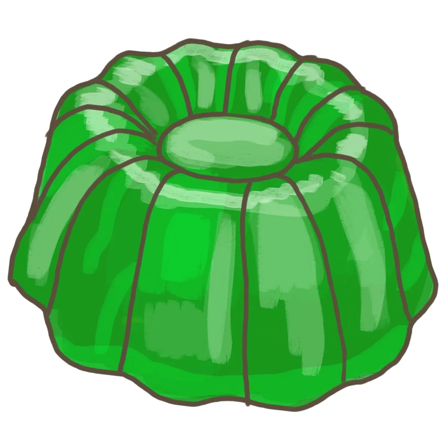 Illustration von Götterspeise mit Waldmeistergeschmack.